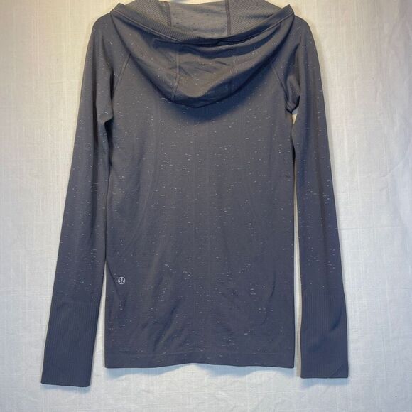 Lululemon Gray Sweat Life Swiftly Tech 1/2 Zip Long Sleeve Hoodie Size 6 - Picture 6 of 10